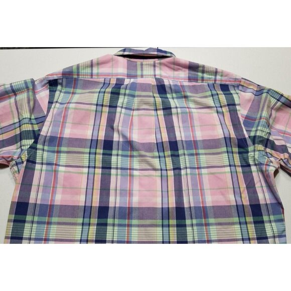 Ralph Lauren Long Sleeve Button Down Custom Fit Madras Plaid Casual Shirt Men L - Picture 9 of 10